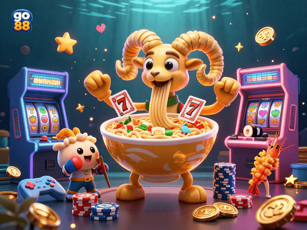Engage with go 88 at this vibrant casino-themed illustration showcasing dynamic gaming elements.