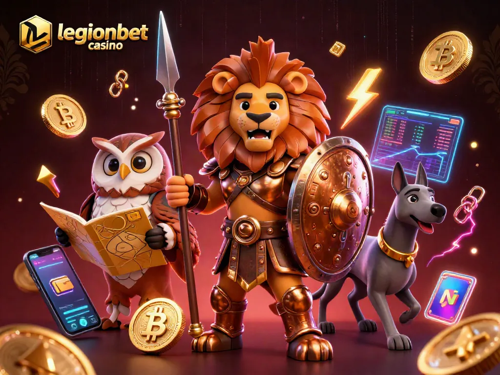Play at legionbet casino with energetic characters and dynamic gambling elements.