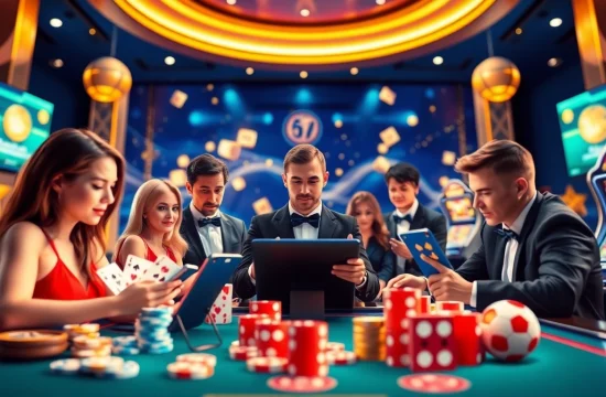 Exciting online gambling scene showcasing tk88win.live with diverse players enjoying casino games and sports betting.