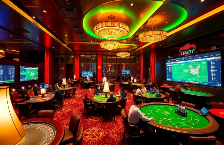 Exciting online casino experience at ev88win.live with players engaging in games and sports betting.