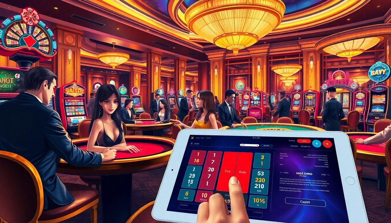 X333 players enjoying poker and roulette in a vibrant casino environment