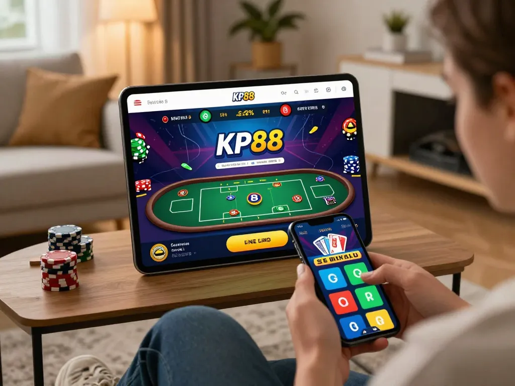 Engaging mobile gaming experience with KP88 app showcasing live dealer games and betting options
