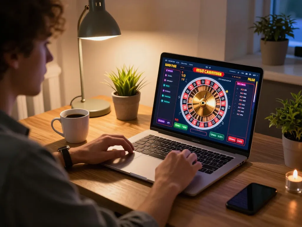 Engaging in live dealer roulette at home with Sky88 casino, showcasing strategic gameplay.