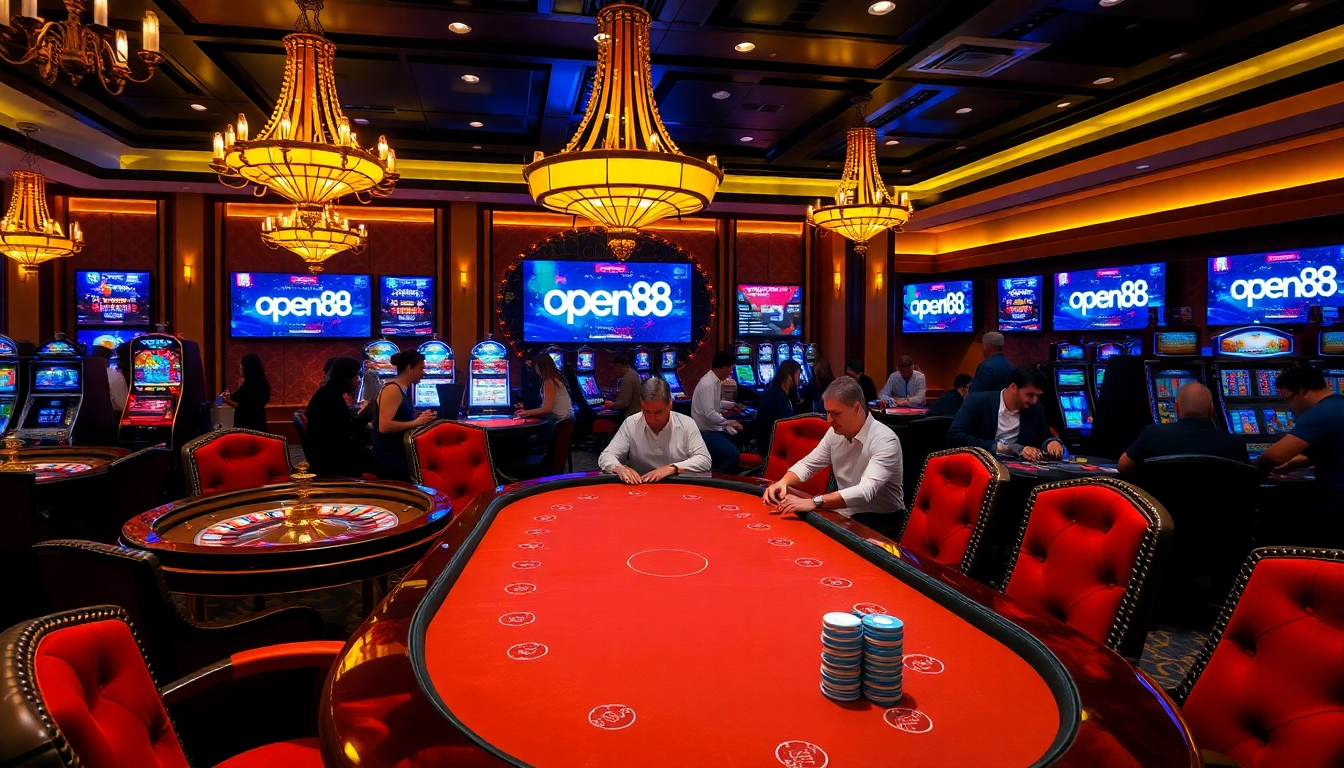 Experience the vibrant atmosphere of open88 casino with exciting poker, roulette, and slot action.