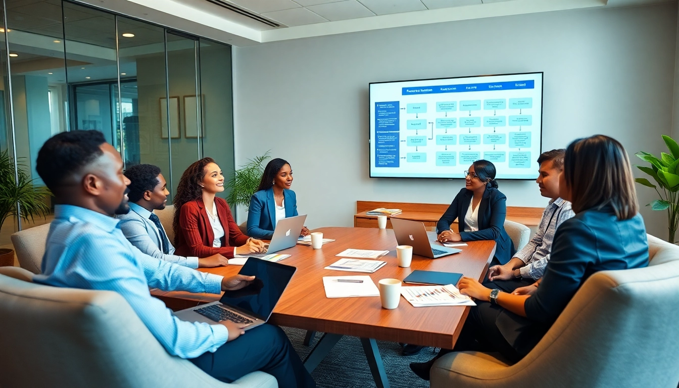 Register Missouri LLC process discussion among business professionals in a modern office.