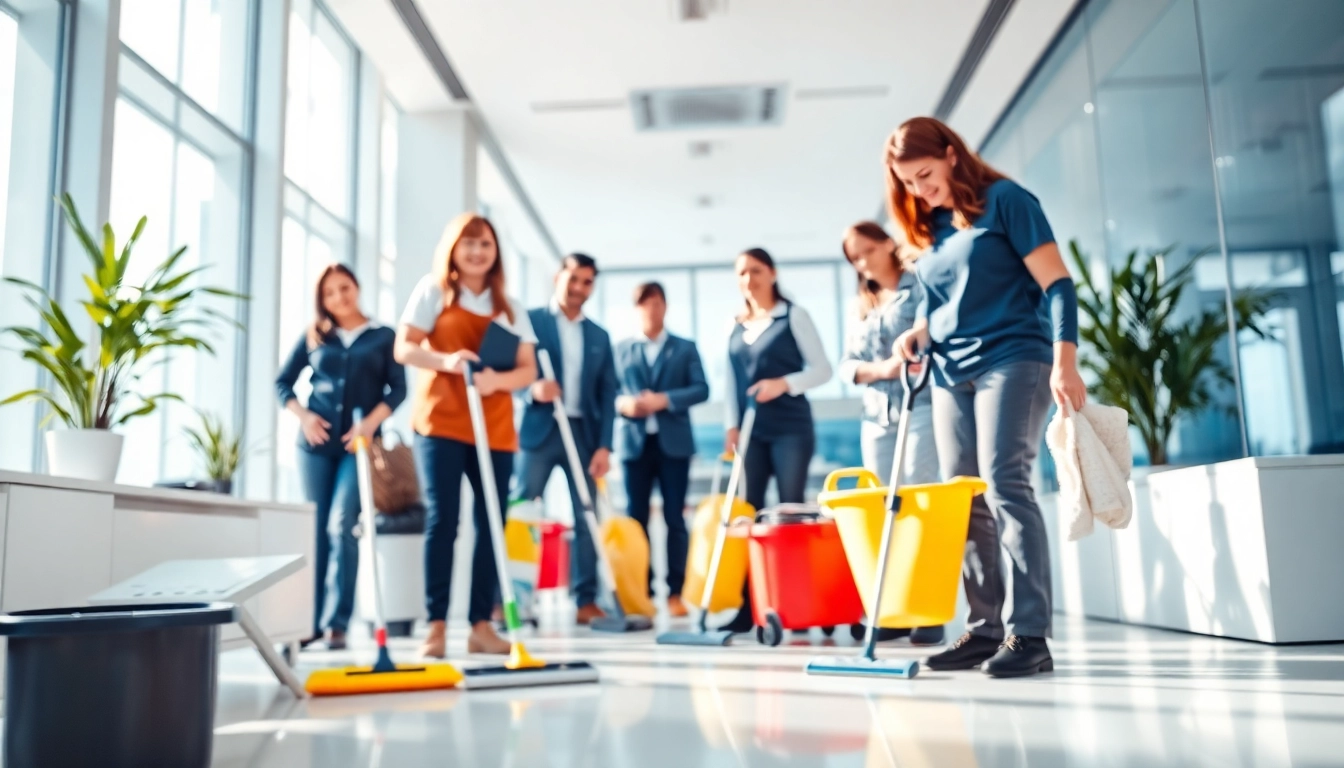 Find professional cleaning services near me with a dedicated cleaning team enhancing workplace cleanliness.