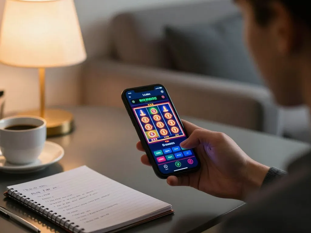 Player engaging with LLwin mobile app for immersive online gambling experience