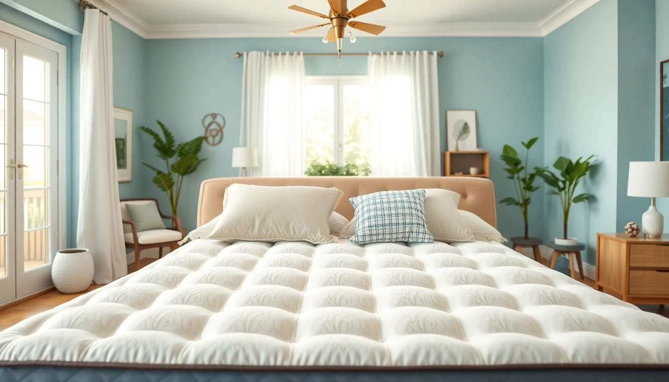 Shop the latest mattress sale featuring a luxurious new mattress in a stylish bedroom setup.