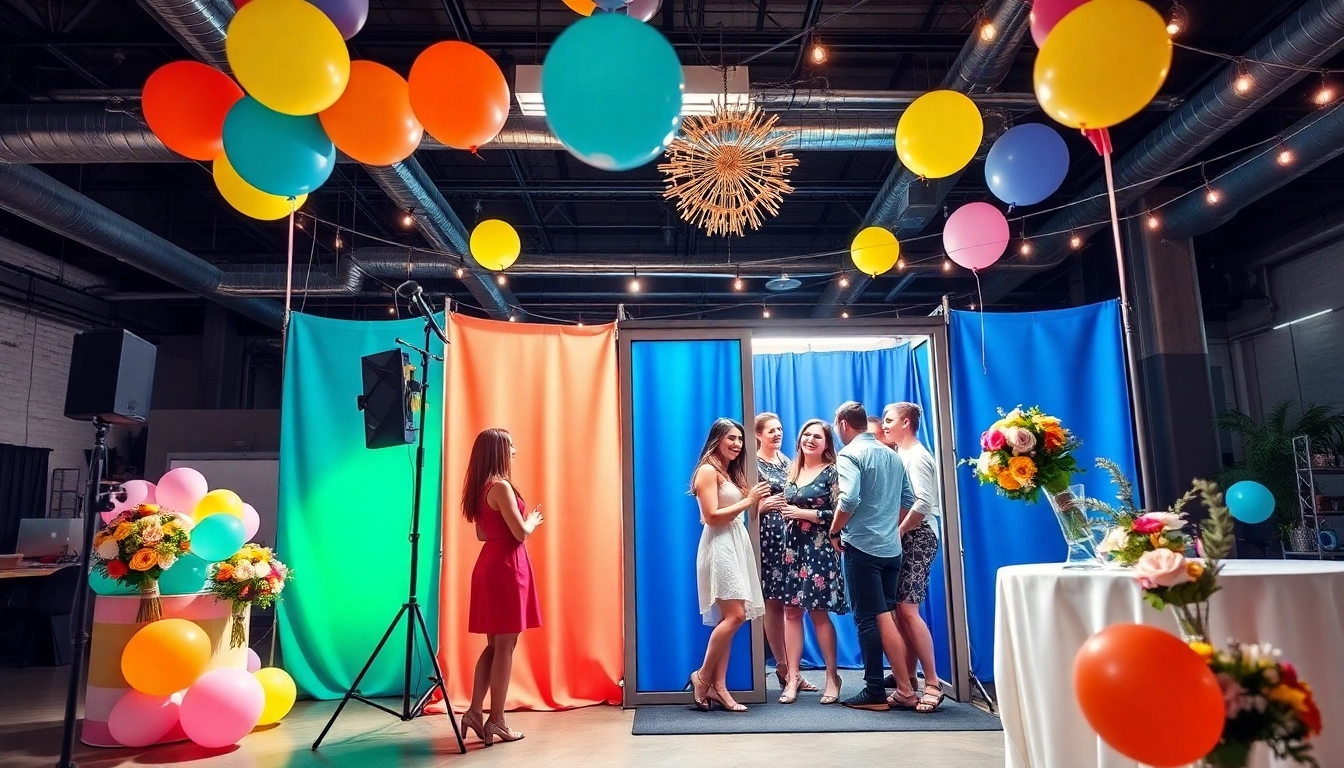 Experience the fun of photo booth rental chicago at vibrant events with colorful props and joyful guests.