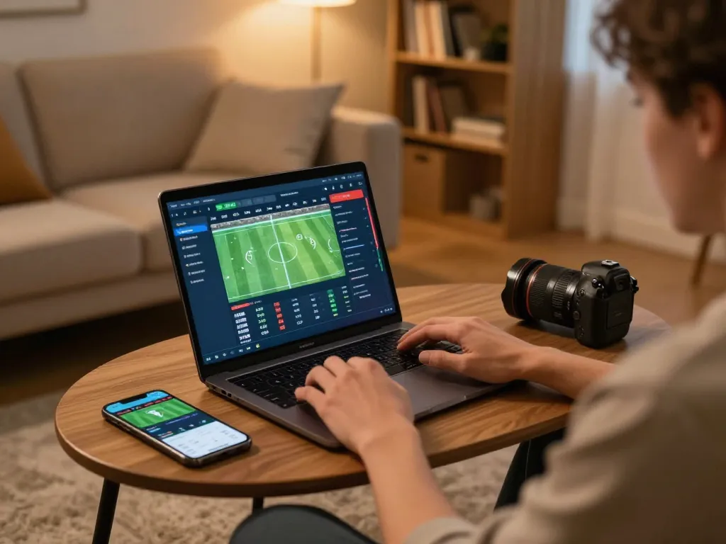 Person engaging in Keo nha cai online sports betting, focusing on betting odds and strategies.