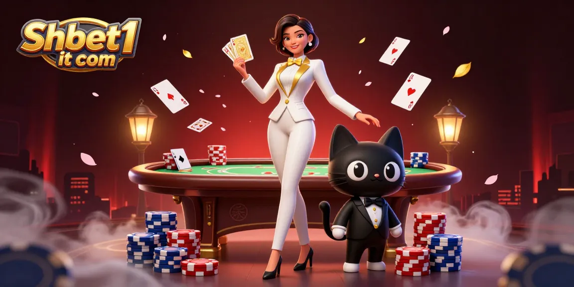 Experience thrilling gaming action at Shbet1 it com with a glamorous card dealer and blackjack setup.
