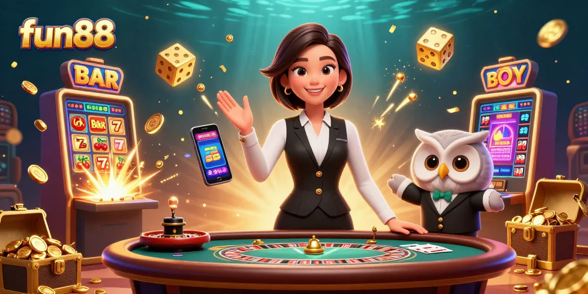 Experience fun88 with live dealers and thrilling jackpots in this engaging 3D illustration.