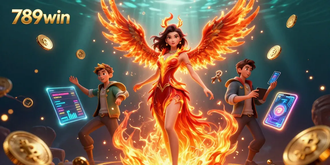 Win big at 789win with exciting casino games in a vibrant 3D illustration.