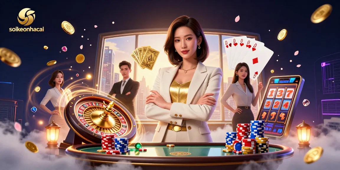 Experience thrilling action at soikeonhacai with an elegant dealer and dynamic game elements.