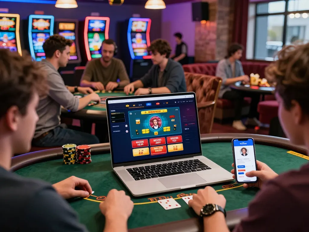 Engaging Hit Club online gaming platform with vibrant casino tables and players enjoying diverse games.