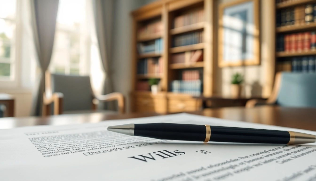 Filing Wills document with a pen in a professional office setting
