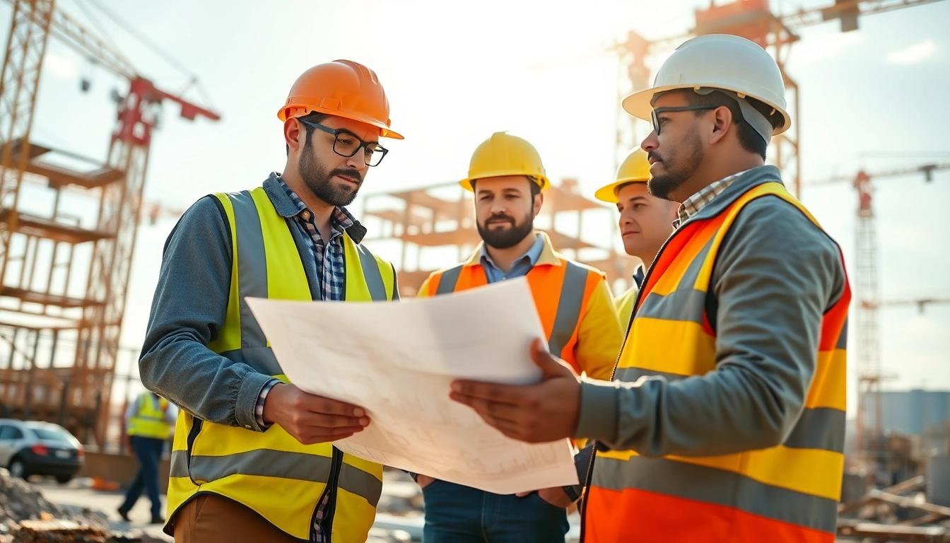 New Jersey Construction Manager engaging with the team on a busy construction site.