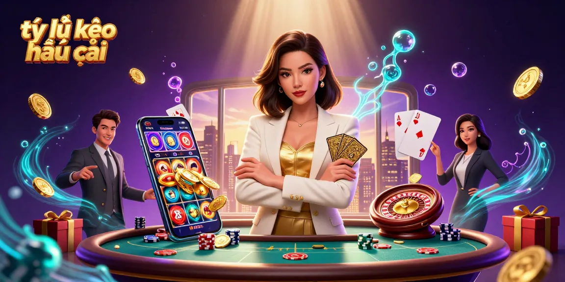 Experience the thrill with tỷ lệ kèo nhà cái as the elegant Asian woman holds a golden deck of cards.