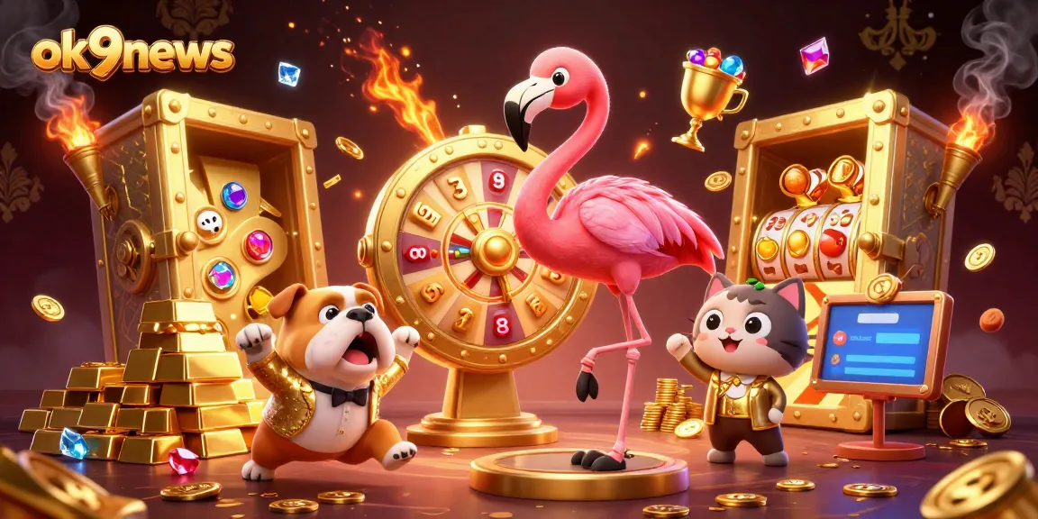 Spin slots and win prizes with ok9news in a vibrant gaming scene featuring exciting characters.