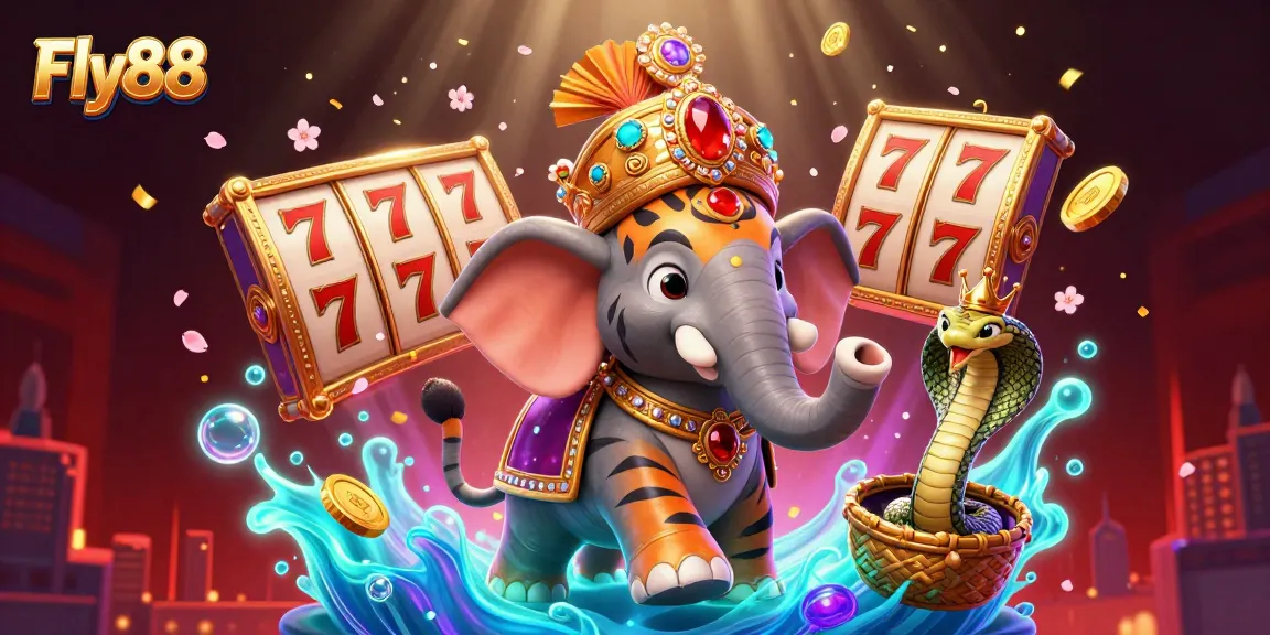 Spin the reels at Fly88 with a vibrant 3D illustration full of energy and excitement.