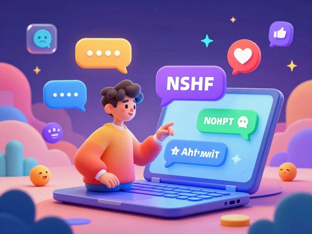 A lively NSFW AI chat environment showcasing animated character interactions in a vibrant digital landscape.