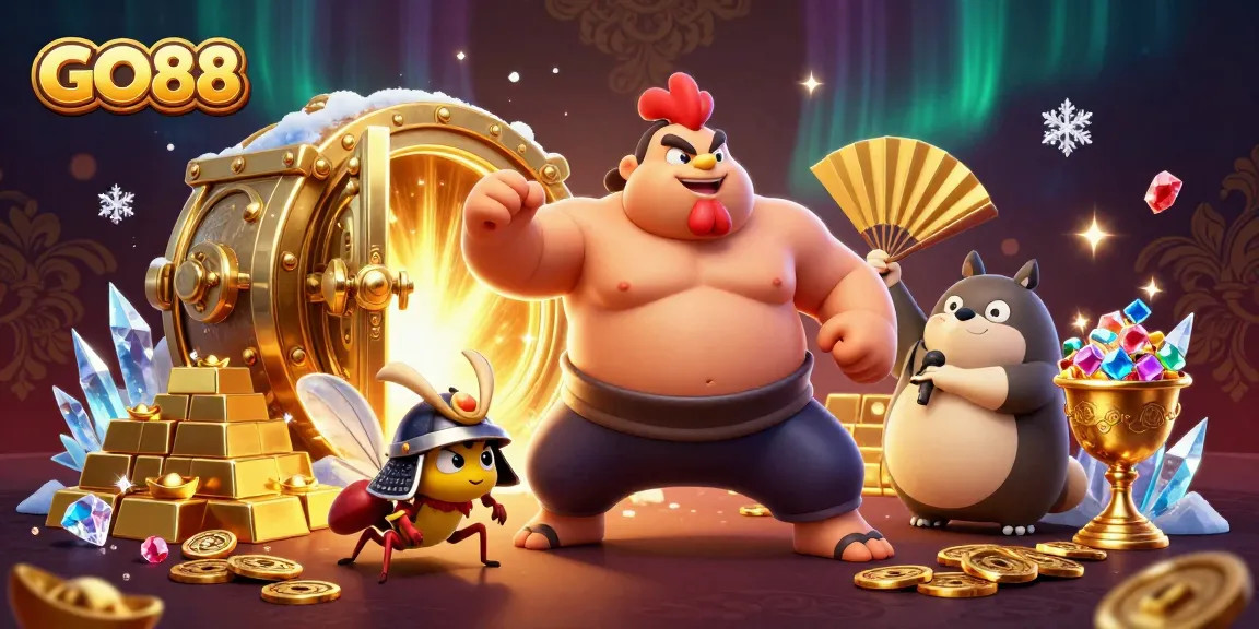 Engage with the exciting gaming world of GO88 featuring vibrant jackpot elements and dynamic characters.