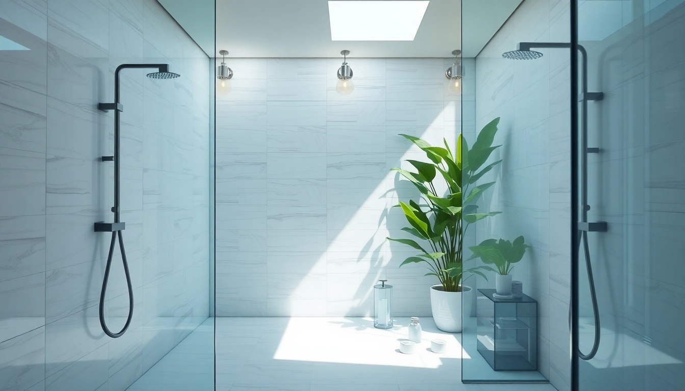 Experience stunning elegant showers in a modern bathroom with luxurious features and serene ambiance.