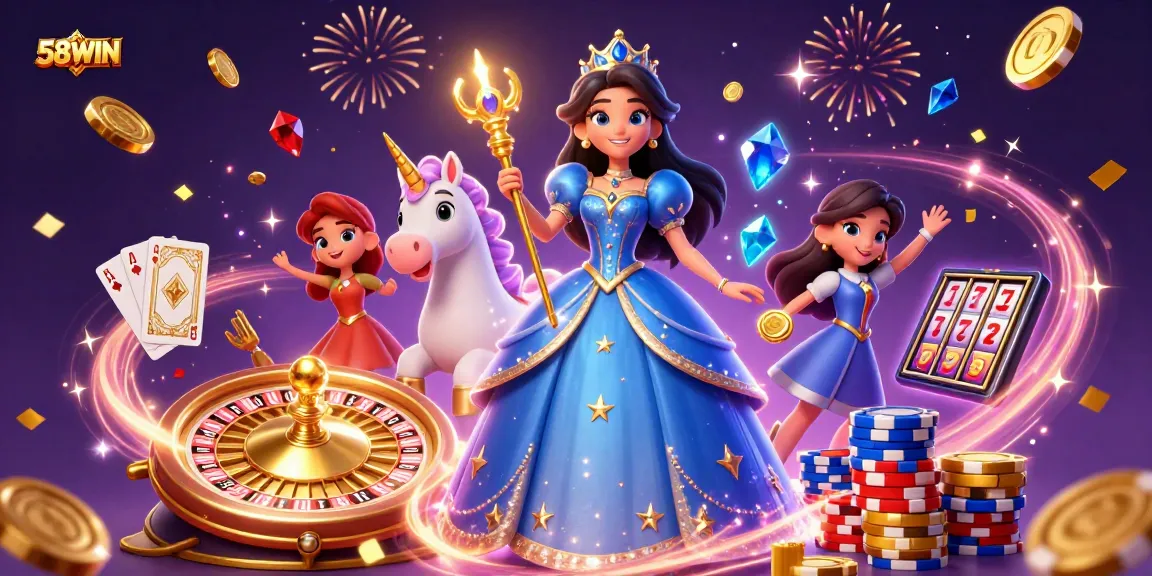 Engage in exciting adventures at 58WIN with dynamic casino games, featuring vibrant characters and thrilling rewards.
