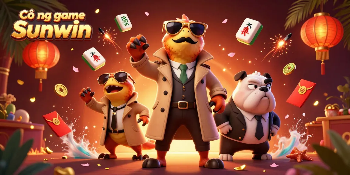 Experience the thrill of Cổng game Sunwin with 3D raptors entering a VIP lounge amidst festive casino elements.
