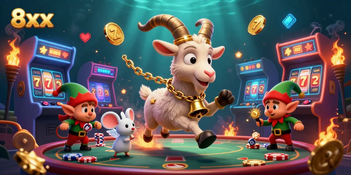 Spin the reels at 8xx's vibrant casino, where festive characters bring gaming excitement to life!