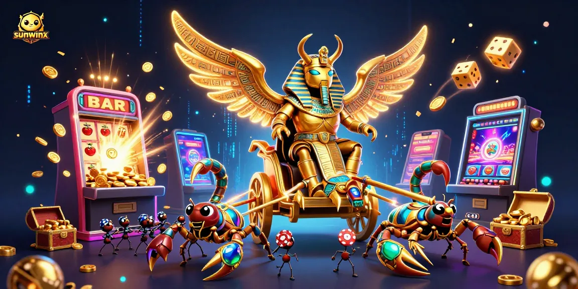 Join the excitement at sunwinx with a vibrant 3D casino scene showcasing thrilling jackpots and vibrant gaming elements.