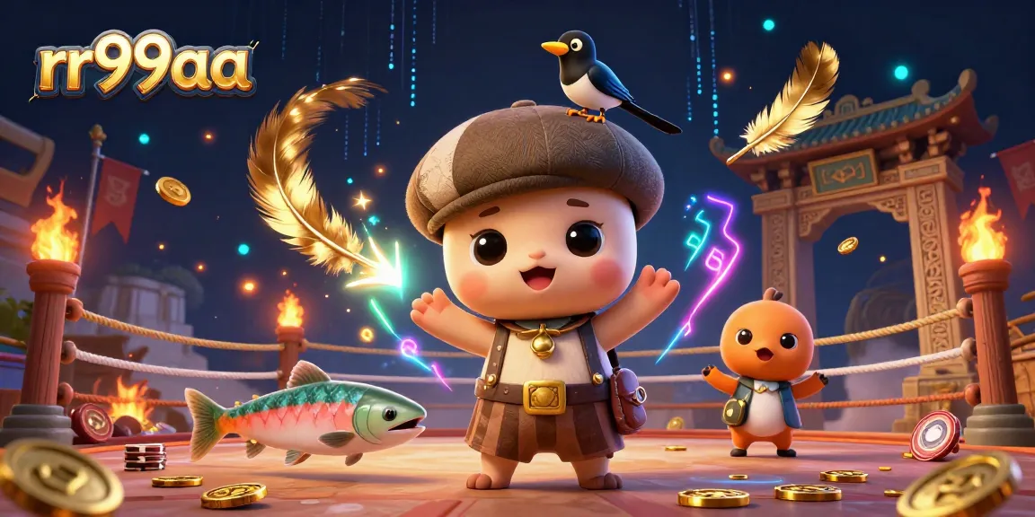 Engage in thrilling games at rr99aa featuring playful creatures amidst vibrant casino elements.