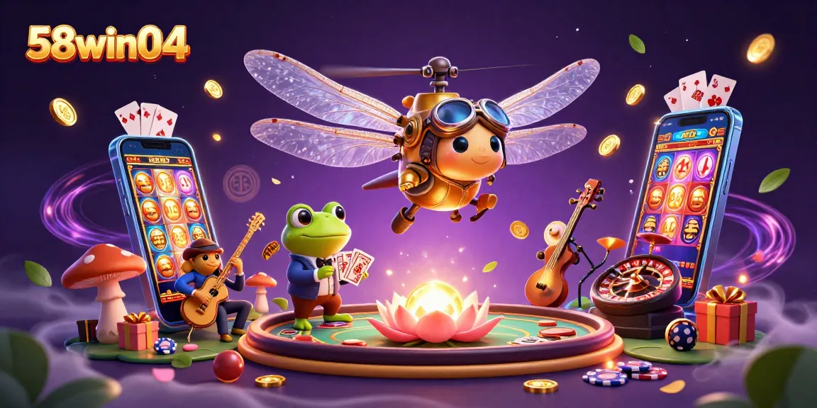 Explore exciting casinos with 58win04 showcasing colorful slot games and dynamic characters.