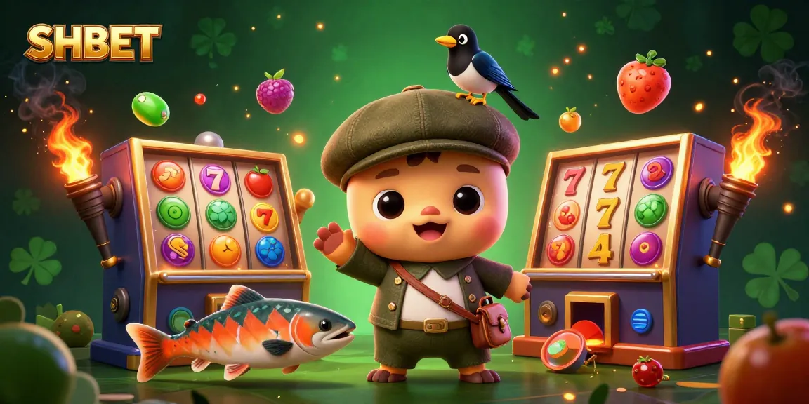 Engage with SHBET's vibrant casino world featuring games, colorful characters, and enticing elements.
