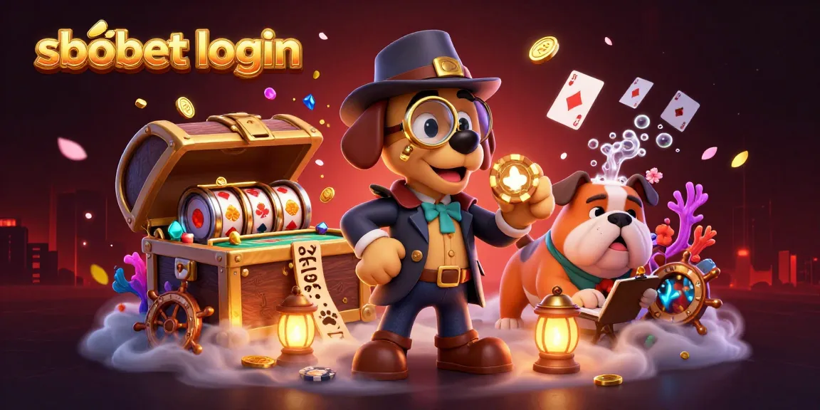 Discover sbobet login benefits through a thrilling poker scene with a detective and fun casino elements.